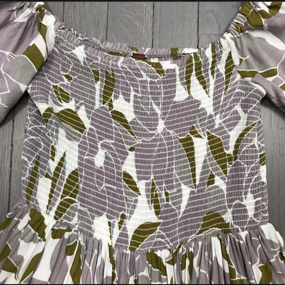 Free People Louise Smocked Off the Shoulder Mini - Picture 8 of 9